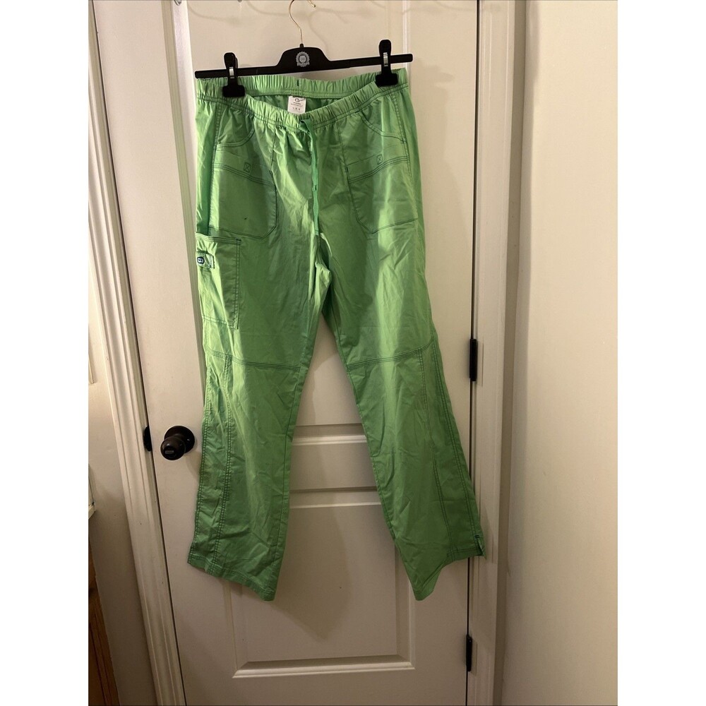 Wonderwink Wonderflex Uniform Scrub Pants Womens Large Green Pull On Modern Fit